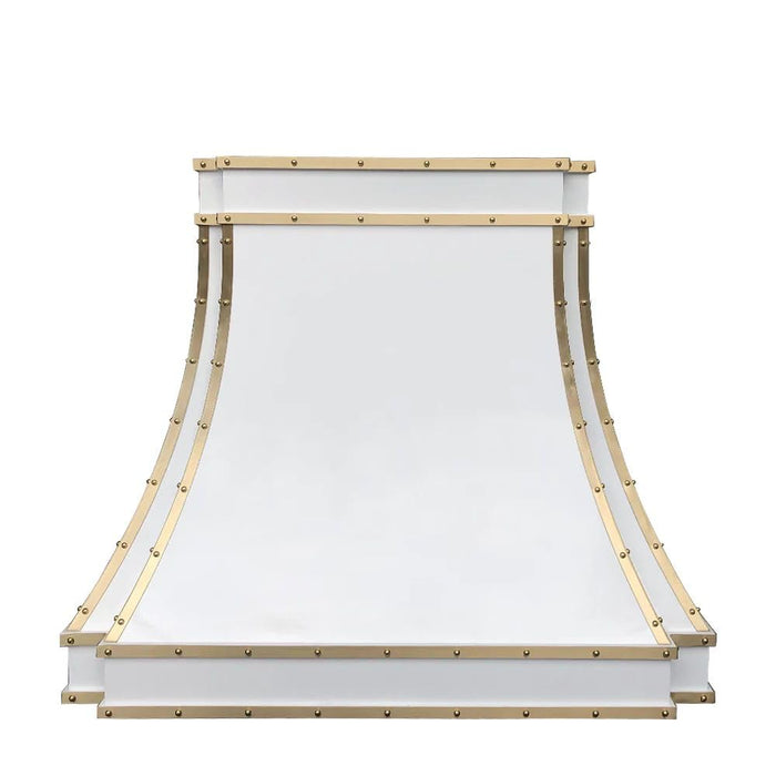RHM Sweep Stainless Steel Custom Range Hood with Brass Accent H33 for Qartoumy
