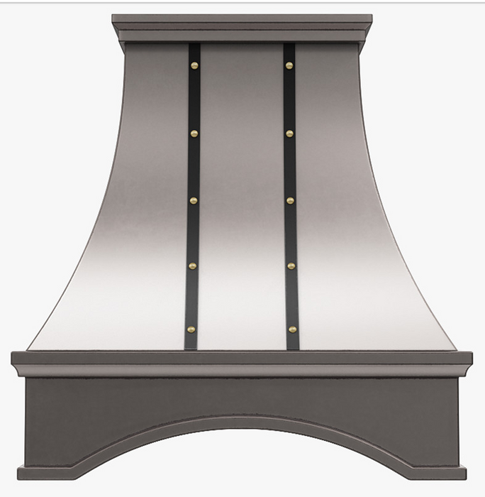 Custom Stainless Steel Vent Hood with Arched Apron-Olga