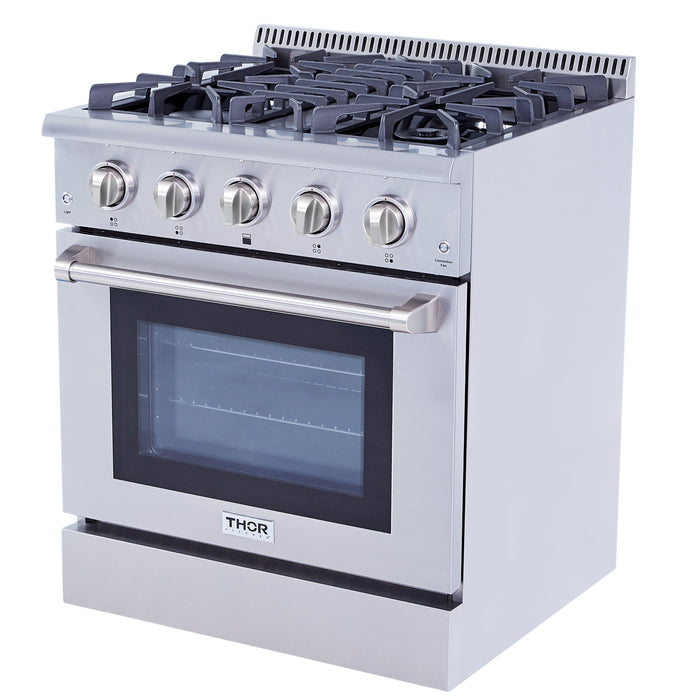 Thor Kitchen 30 in. Professional Dual Fuel Range in Stainless Steel with 4 Burners 4.2 cu. ft. Oven
