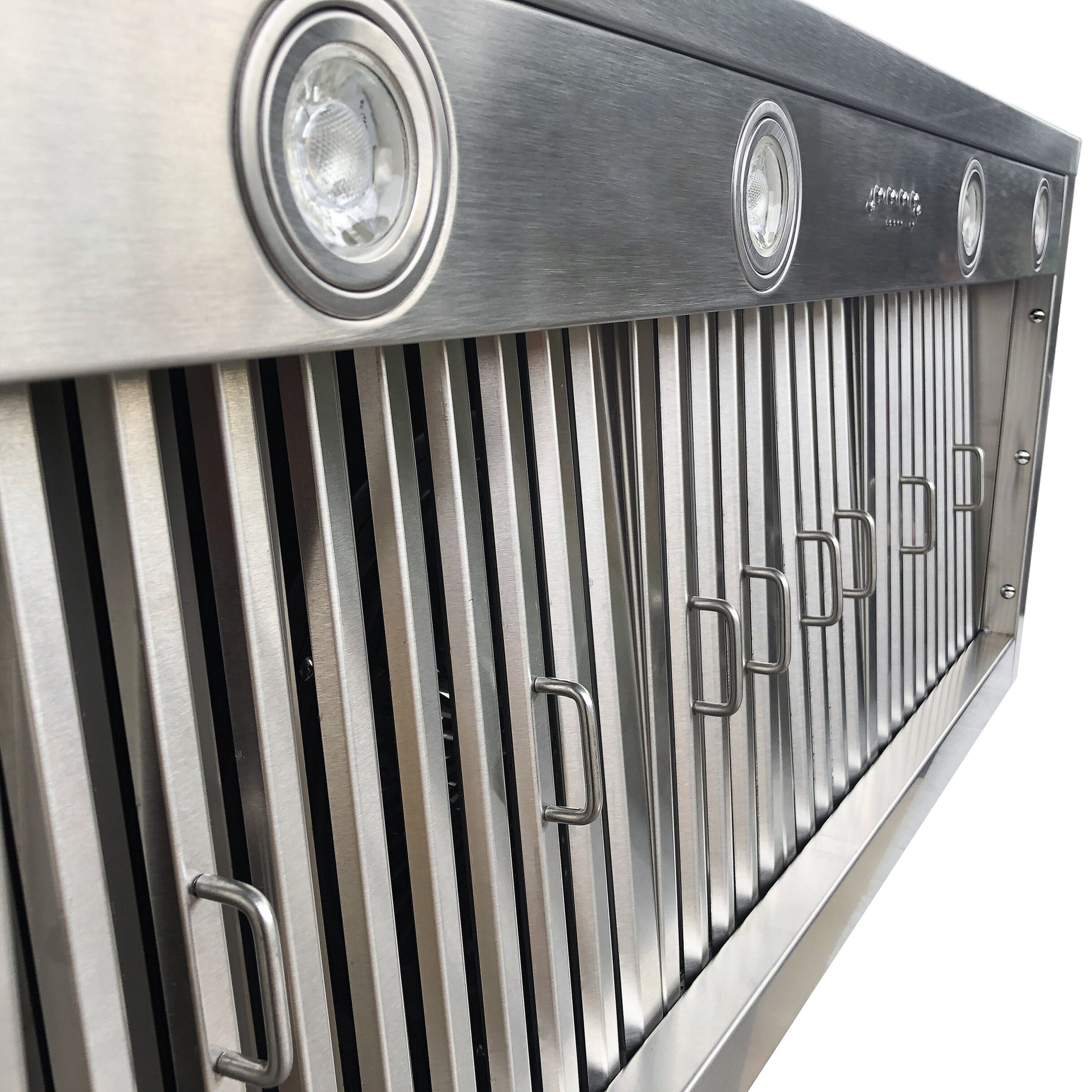 RHM Black and Gold Matte Stainless Steel Custom Vent Hoods with Cut Of