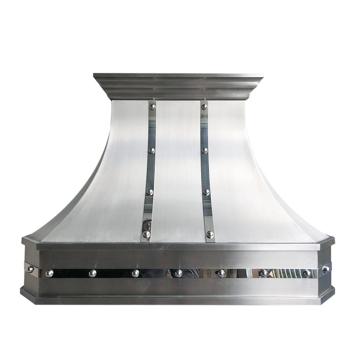 Kitchen Suite Thor Professional Electric Range and Curved Stainless Steel Range Hood SH3C-2STRM-HRE