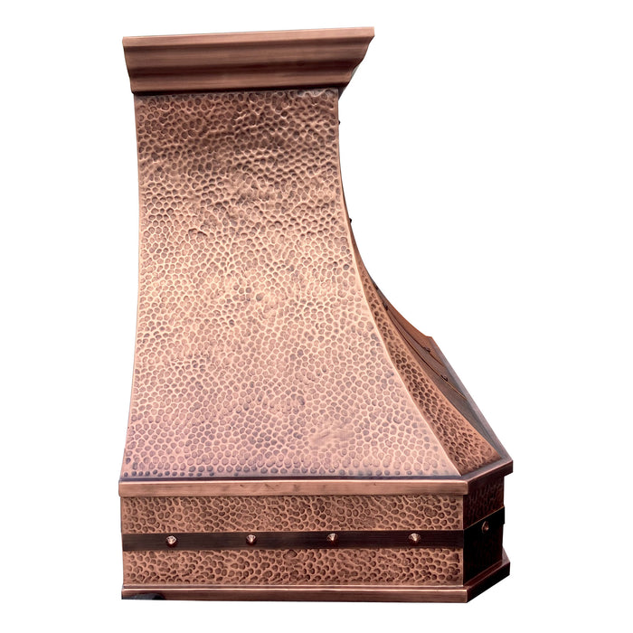 Antique Copper Range Hood with Hood Insert 30" W x 36" H  VH3STRY-HMW-3630  (in-stock)