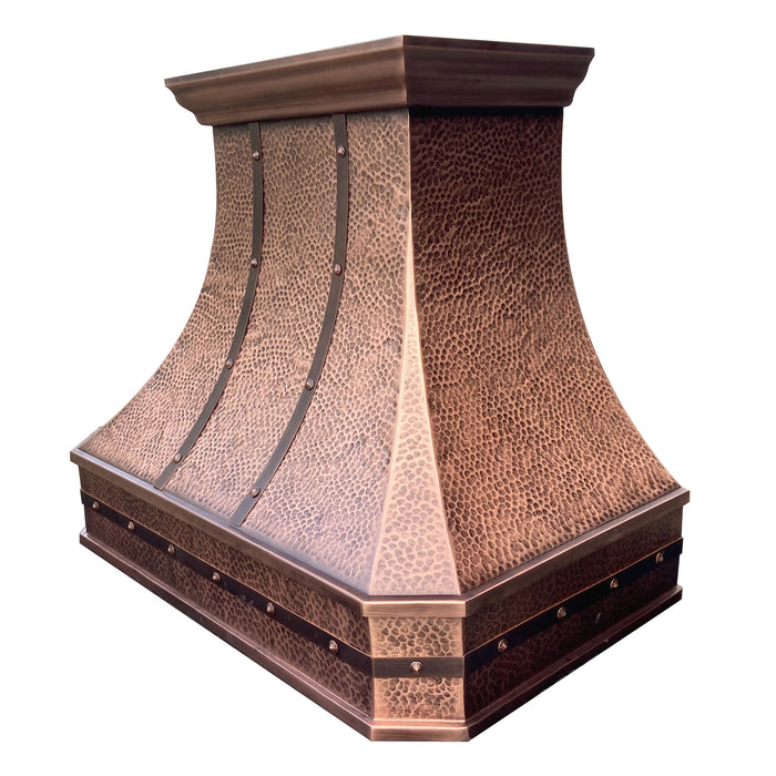 Antique Copper Range Hood with Hood Insert 30" W x 36" H  VH3STRY-HMW-3630  (in-stock)
