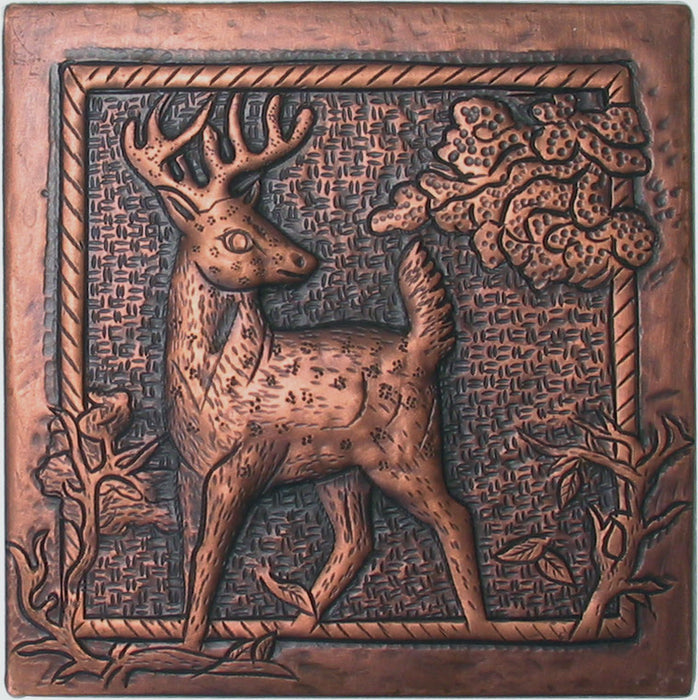 Handmade Deer Theme Rustic Copper Wall Tile Kitchen Backsplashes Wall Art for Home Rooms