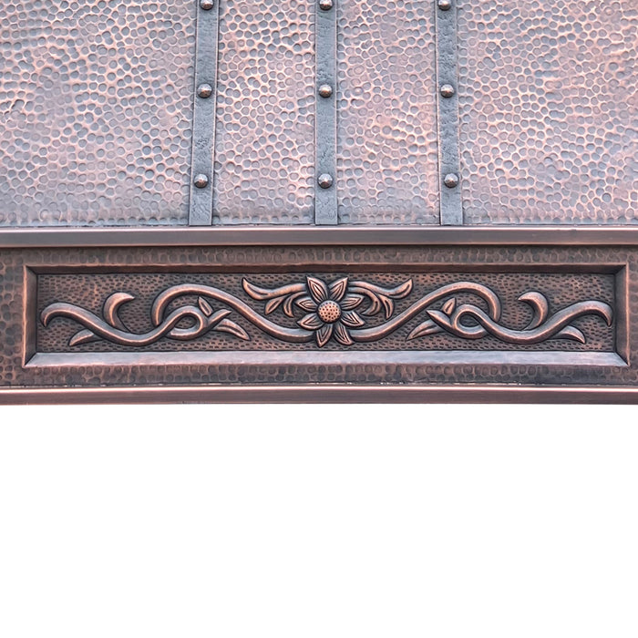 custom hammered copper kitchen hood
