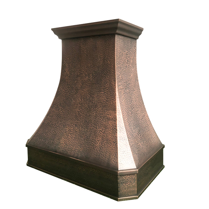 Copper Kitchen Hood Curved style Hand-hammered-Bill