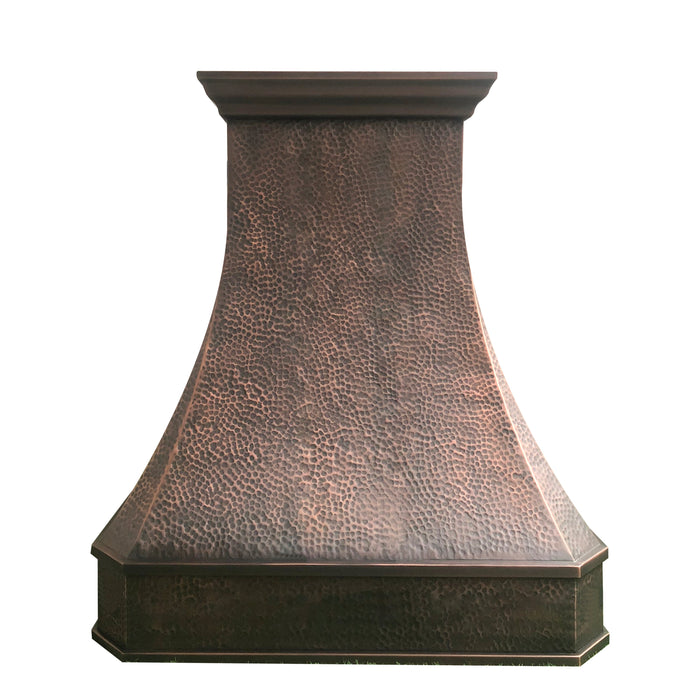Copper Kitchen Hood Curved style Hand-hammered-Bill