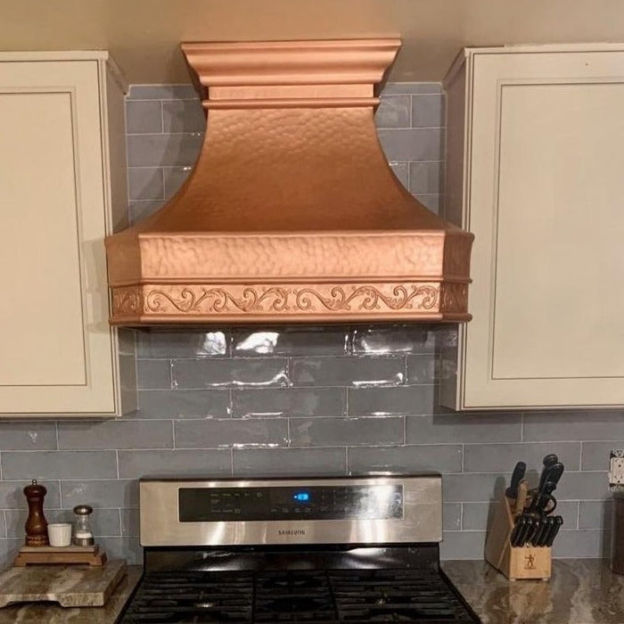 Classic Sweep Handcraft Copper Stove Vent Hood for Mary