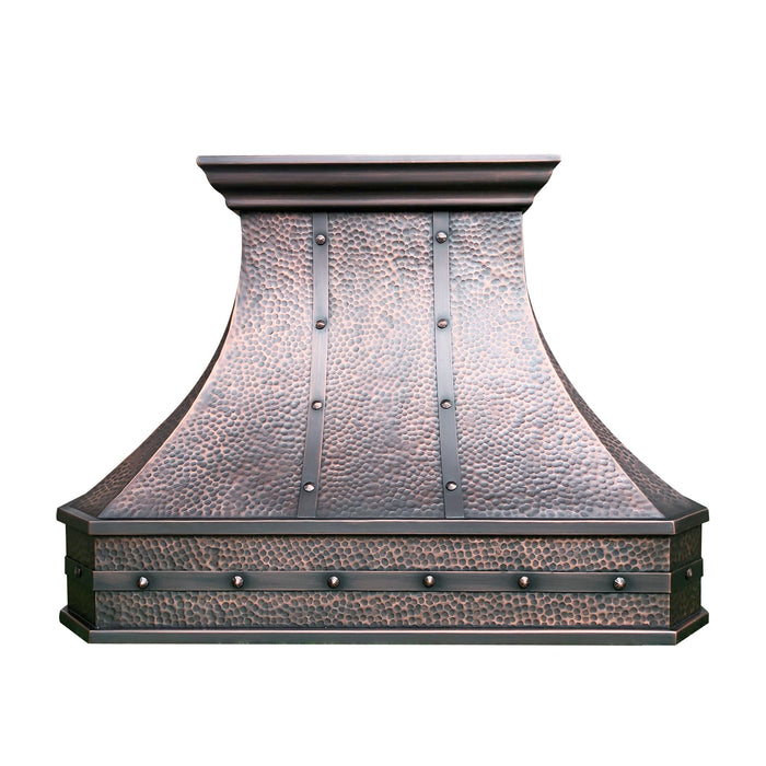 Antique Copper Custom Kitchen Hood with Hand Hammered for Brooke