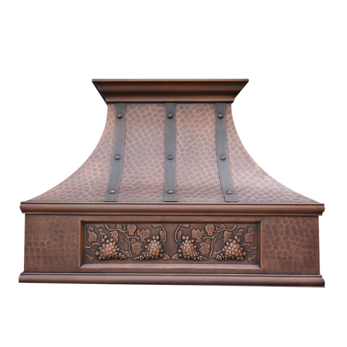 Copper Wall Mount Stove Hood 36" W x 27" H VH07TRA  (in-stock)