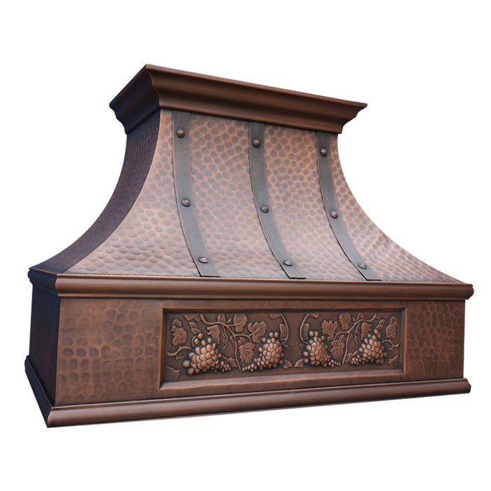 Copper Wall Mount Stove Hood 36" W x 27" H VH07TRA  (in-stock)