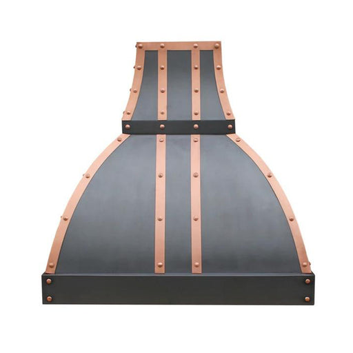 natural copper straps kitchen hood