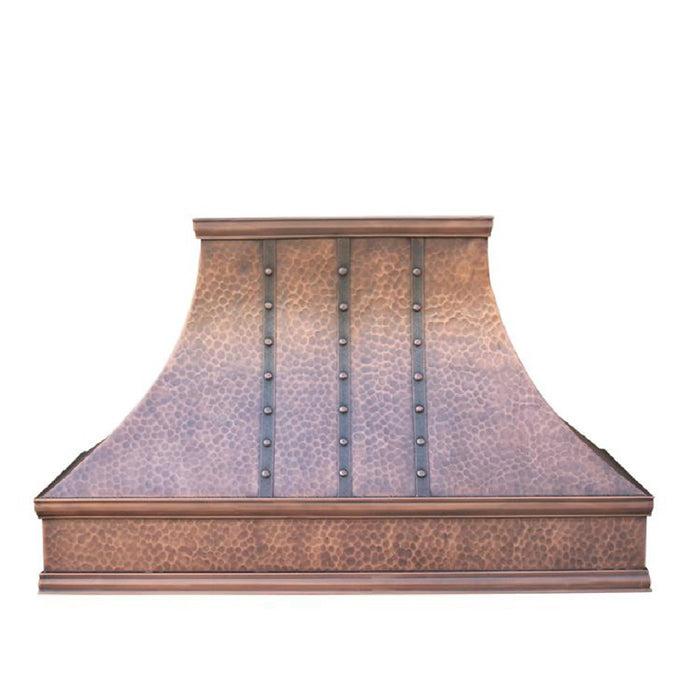 medium patina hammered copper range hood 