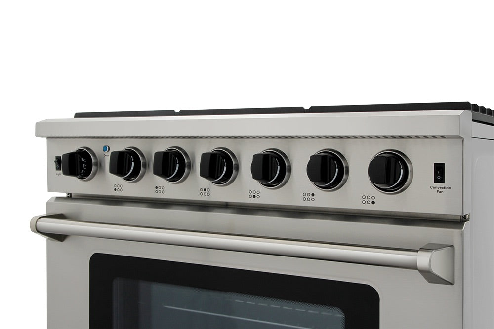 Thor Kitchen 36 in. Professional Gas Range with 6 Burners 6.0 cu. ft. Single Oven in Stainless Steel