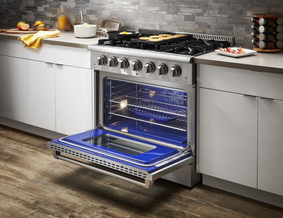 Thor Kitchen 36 in. Professional Gas Range in Stainless Steel with 6 Burners 5.2 cu. ft. Oven