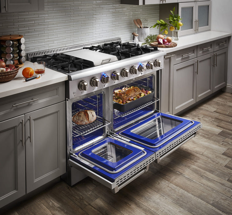 Thor Kitchen 48 in. Dual Fuel Range with Convection Fan 6.7 cu. ft. Double Oven in Stainless Steel