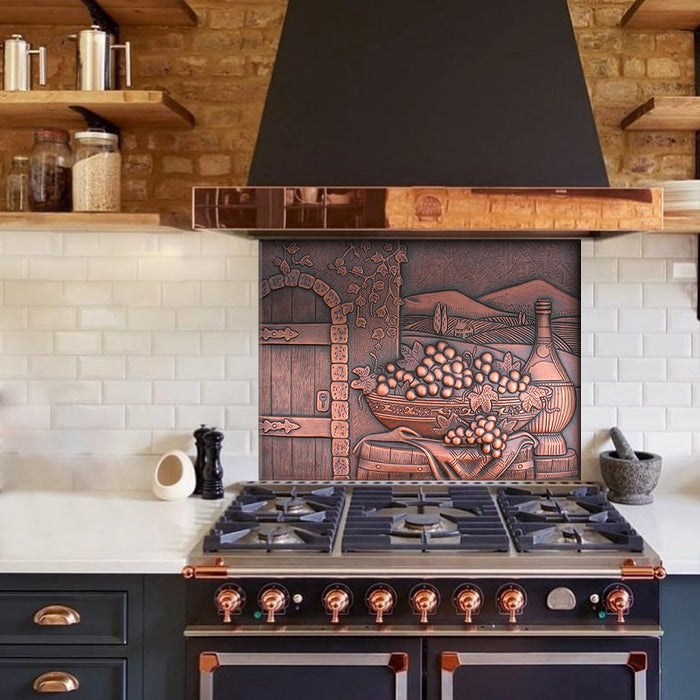 Exquisite Handmade Farmhouse Copper Backsplash Kitchen Tile Wall Decor