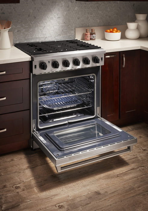 Thor Kitchen 30 in. Professional Gas Range in Stainless Steel with 5 Burners 4.55 cu. ft. Single Oven