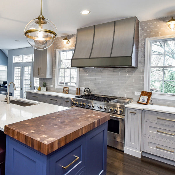 RHM Stainless Steel Custom Slope Kitchen Hoods SH8-4TR-BK