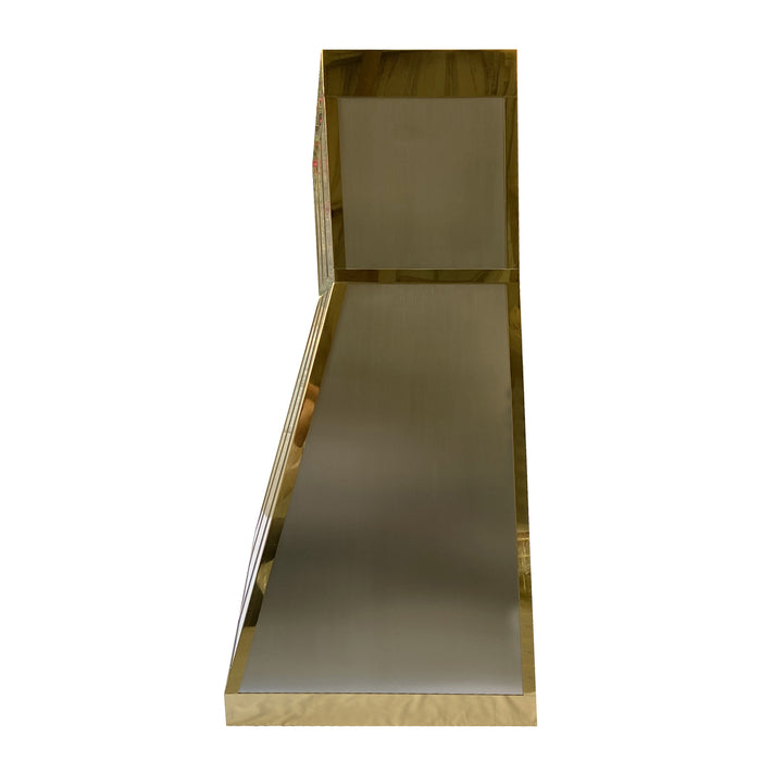 RHM Stainless Steel Custom Kitchen Hood with Brass Bands SH34-C4TR