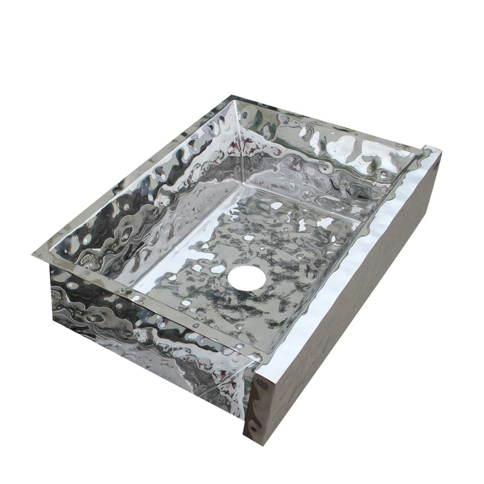 Water Ripple Shaped Hammered Farmhouse Stainless Steel Sink