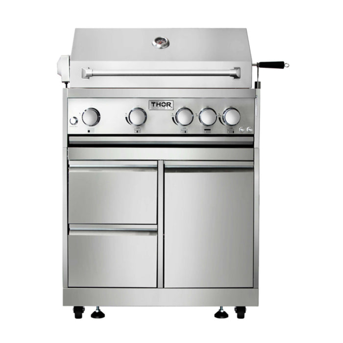 6-Piece Outdoor Kitchen Package,32 Built in Gas Propane Grill, Grill Cabinet, Kitchen Sink, 24 Undercounter Refrigerator, Fridge Cabinet,