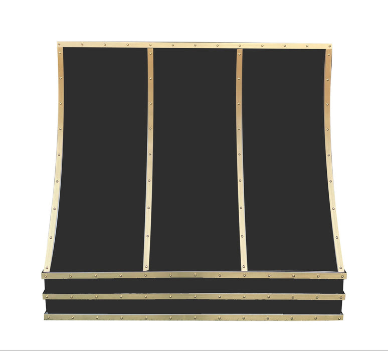 Customizable black metal range hood