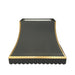 Scalloped Black Stainless Steel Custom Range Hood with Brass Trim SRH32