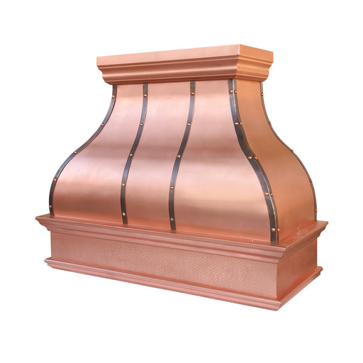 Curved Penny Custom Copper Kitchen Hood CT-VH02TR