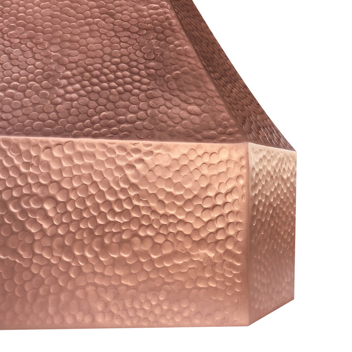 custom copper vent hood hammered texture