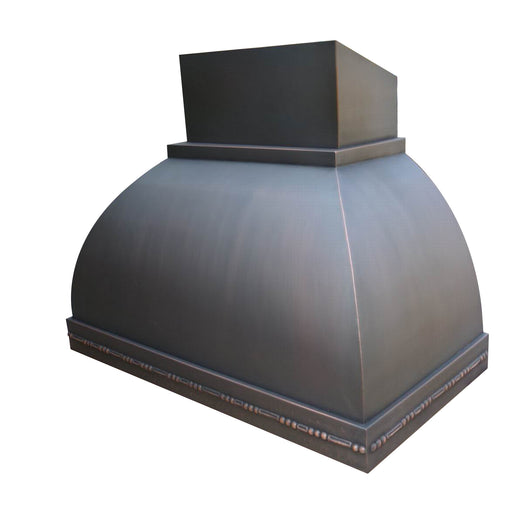 Dome Shaped Dark Patina Custom Copper Oven Hoods