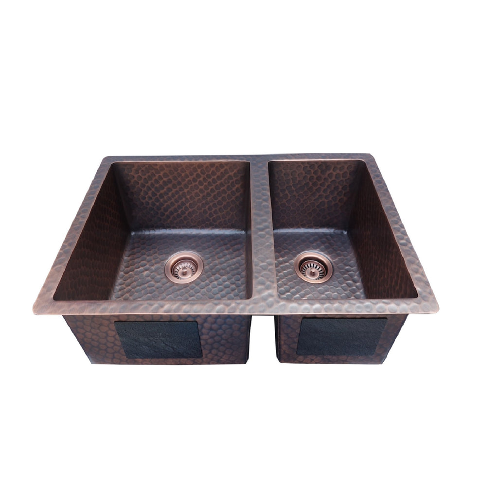 Copper Undermount Kitchen Sinks Rangehoodmaster   CopperundermountkitchensinkdoublebowlK64U LC 32219 2 1024x1030 