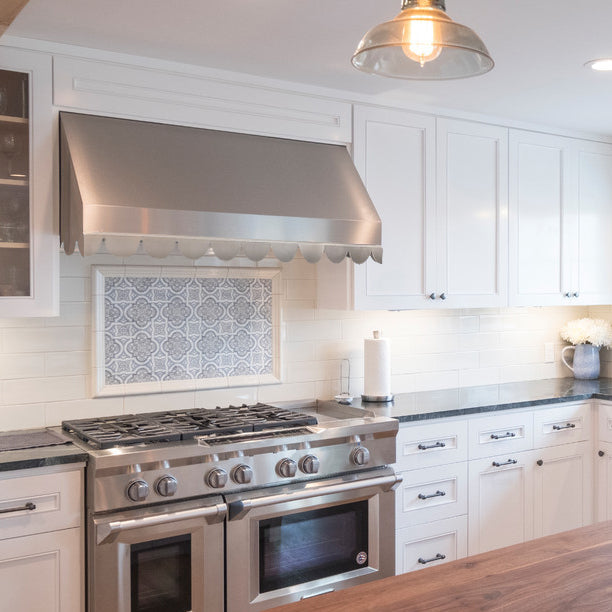 Custom Scalloped Stainless Steel Range Hood WallMounted for Alice